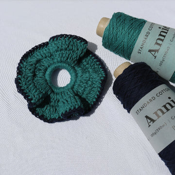 Buy deep-ocean [Crochet Kit] Cotton Scrunchie - Annie Yarn