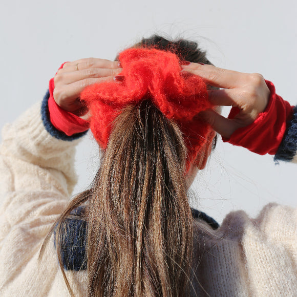 Double Ruffle Scrunchie on hair