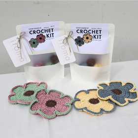 [Crochet Kit] Flower Coaster Set - Wash Cotton Yarn - 0