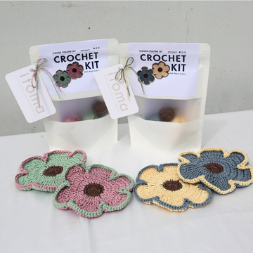 [Crochet Kit] Flower Coaster Set - Wash Cotton Yarn - 0