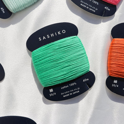 Buy emerald Sashiko Thread Card - Thin