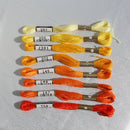 COSMO Size 25 Floss threads yellow orange