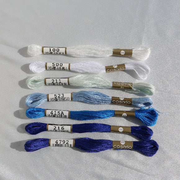 COSMO Size 25 Floss white blue