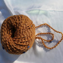 pom pom wool Camel x Blue