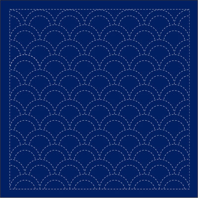 Acheter seigaiha-navy Kit Torchon Sashiko DARUMA (Tissu Imprimé)